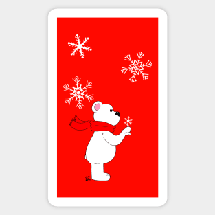 Snowflake and Polar Bear Sticker